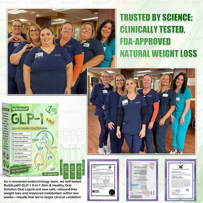 Official Store | BuildLeaf® GLP-1 8-in-1 Slim & Healthy Oral Solution (Once a day, results in 7 days), With 100 Billion CFU Active Probiotics ✅ Supports weight management, heart health, diabetes, gut & women’s health, while firming skin & boosting energy.