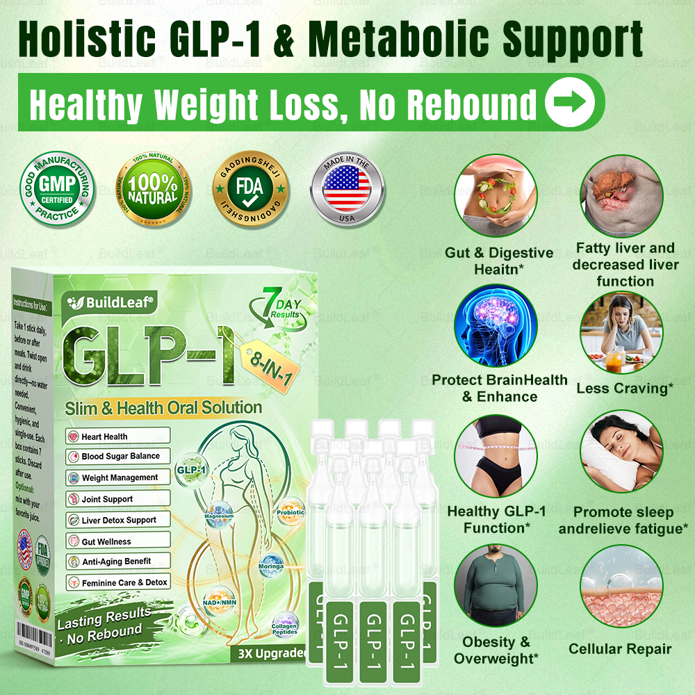 Official Store | BuildLeaf® GLP-1 8-in-1 Slim & Healthy Oral Solution (Once a day, results in 7 days), With 100 Billion CFU Active Probiotics ✅ Supports weight management, heart health, diabetes, gut & women’s health, while firming skin & boosting energy.