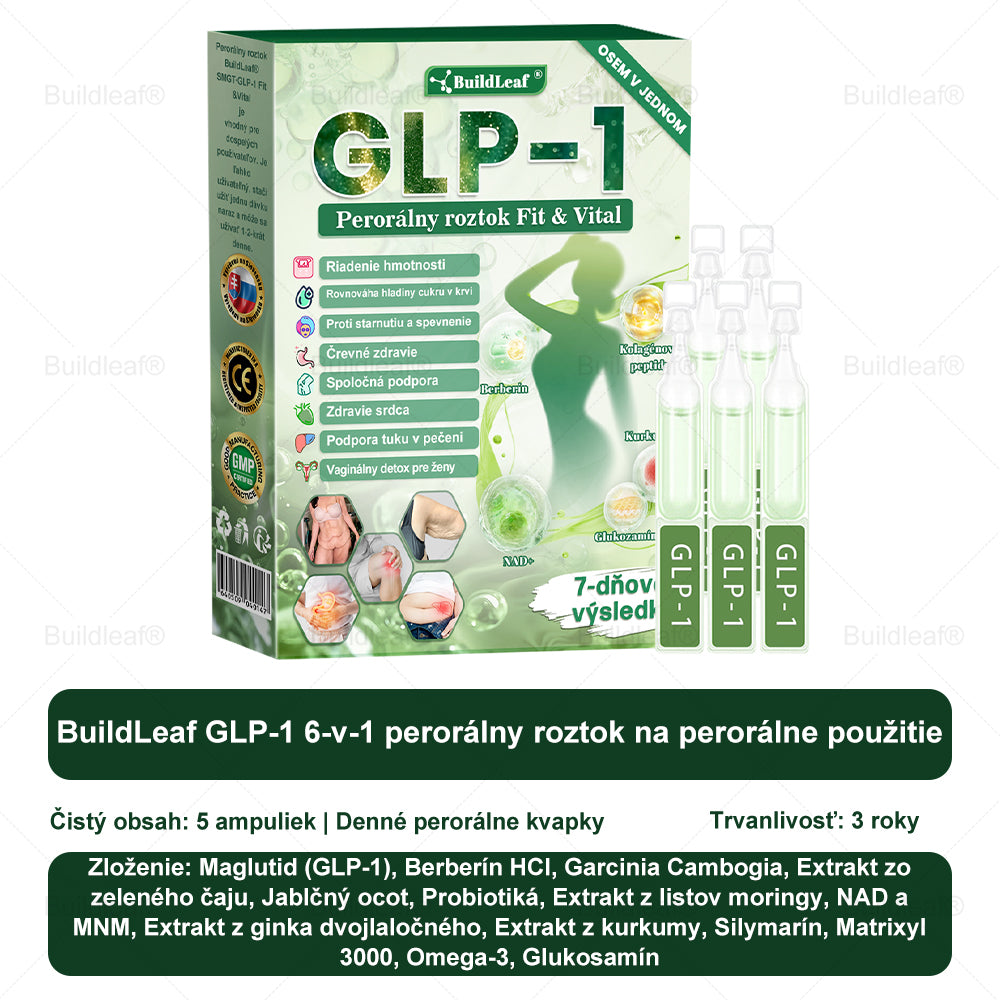 🪻🪻BuildLeaf® GLP-1 8-v-1 Fit & Vital Perorálny Roztok ✅(Len raz denne, viditeľné zmeny už za 7 dní) Pre obezitu, kardiovaskulárne ochorenia, cukrovku, problémy so štítnou žľazou, zdravie čriev, problémy s kĺbmi a ďalšie