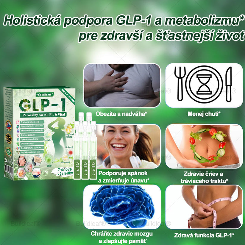 🪻🪻BuildLeaf® GLP-1 8-v-1 Fit & Vital Perorálny Roztok ✅(Len raz denne, viditeľné zmeny už za 7 dní) Pre obezitu, kardiovaskulárne ochorenia, cukrovku, problémy so štítnou žľazou, zdravie čriev, problémy s kĺbmi a ďalšie