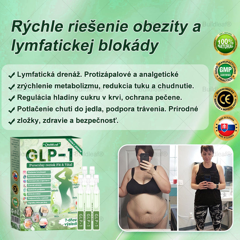 🪻🪻BuildLeaf® GLP-1 8-v-1 Fit & Vital Perorálny Roztok ✅(Len raz denne, viditeľné zmeny už za 7 dní) Pre obezitu, kardiovaskulárne ochorenia, cukrovku, problémy so štítnou žľazou, zdravie čriev, problémy s kĺbmi a ďalšie