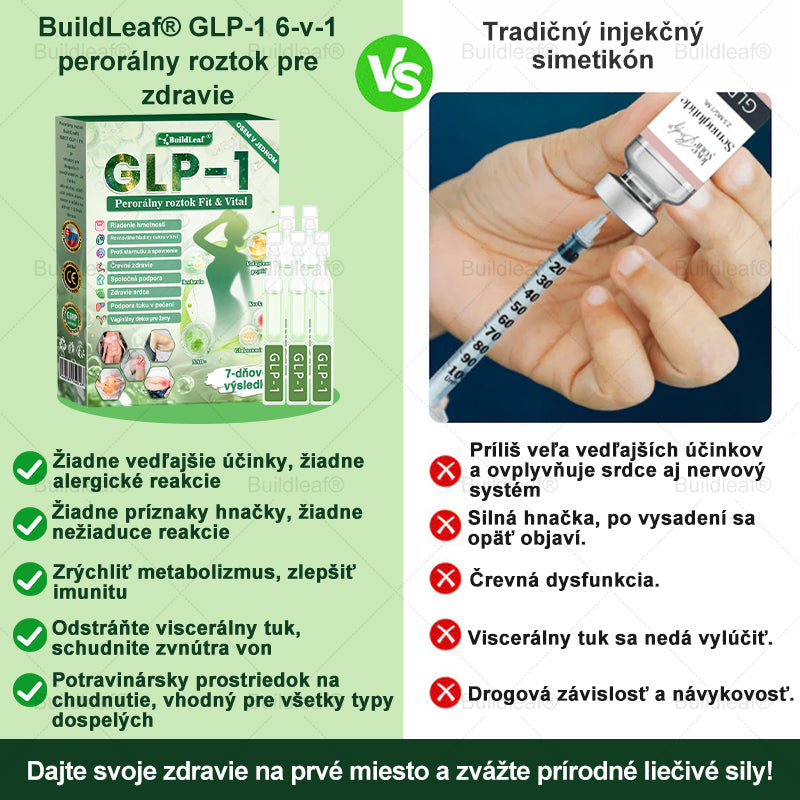 🪻🪻BuildLeaf® GLP-1 8-v-1 Fit & Vital Perorálny Roztok ✅(Len raz denne, viditeľné zmeny už za 7 dní) Pre obezitu, kardiovaskulárne ochorenia, cukrovku, problémy so štítnou žľazou, zdravie čriev, problémy s kĺbmi a ďalšie